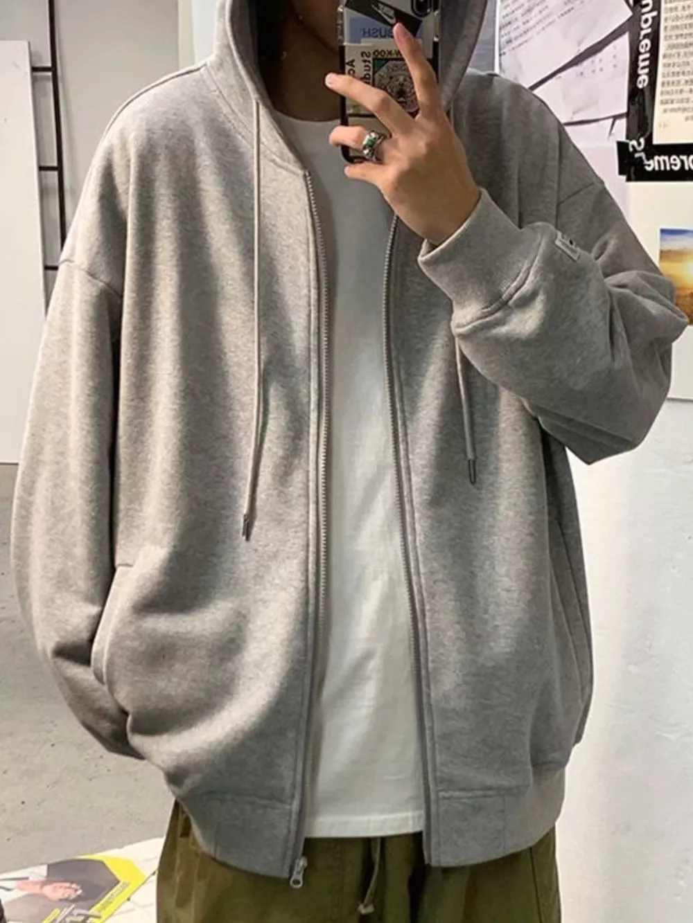 Plus Solid Zip Hoodie